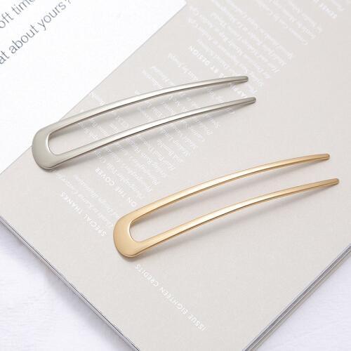 Japanese Metal Hair Stick A Simple U-shaped Hairpin With Simple Head Pin For Woman Bun Head Style Girls Hair Accessories