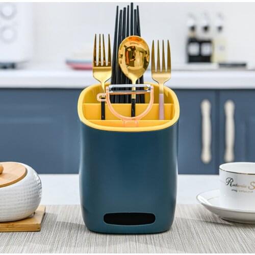 Multi-function Kitchen Organizer Knife Spoon Fork Chopstick Shelf Box Cooking Tool Tray Cage Drain Kitchenware Shelf Holder