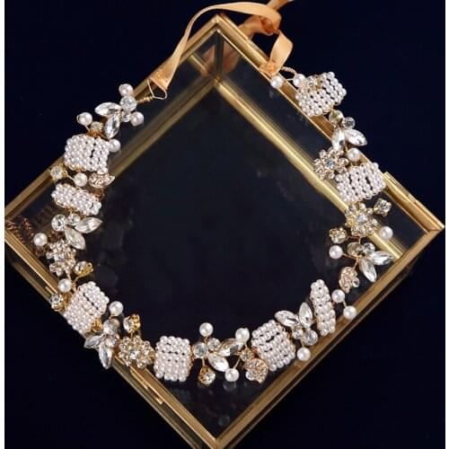 Wedding Fashion Headdress For Bride Handmade Wedding Headbands Floral Pearl Hair Accessories Hairpin Ornaments