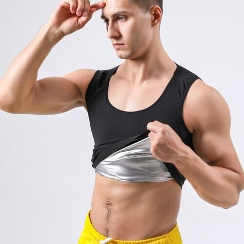 Men Sauna Shapewear Sweat Vest Hot Thermo Sauna Tank Tops Body Shaper Slimming Vest Waist Trainer Corset Fitness Workout Suits