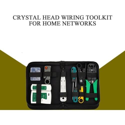 Network Repair Tool Kit LAN Cable tester Portable Plier Crimp Clamp Wire Cutter Screwdriver Pliers Maintenance Tool Set Bag