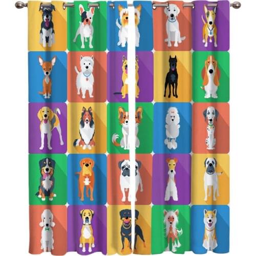 Cartoon Dog Cartoon Window Curtains Curtains for Living Room Decorative Items Living Room