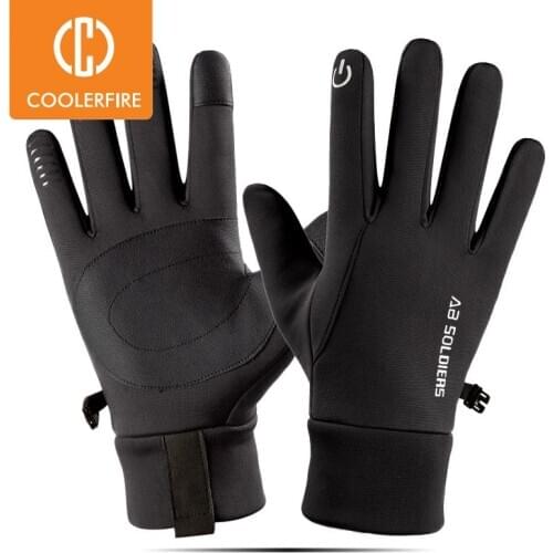 Men Gloves Winter Night Reflective Strip Touchscreen Waterproof Anti-slip Gloves For Cycling Skiing Windproof Fluff Warm ST078