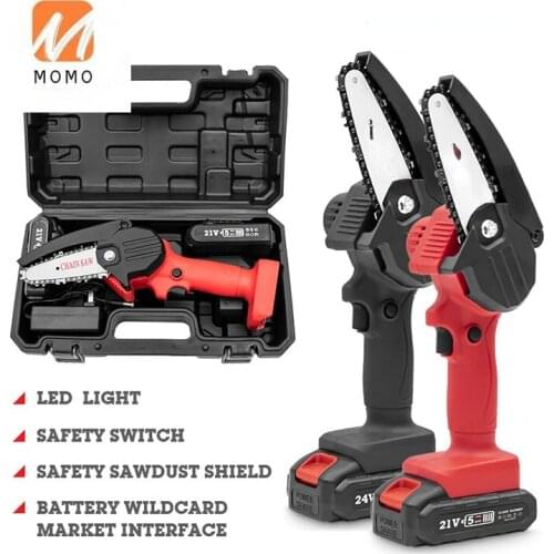 Rechargeable Mini wood cutting lithium Chainsaw 4inch battery-powered wood cutter chainsaw fast cutting gardening tool for house