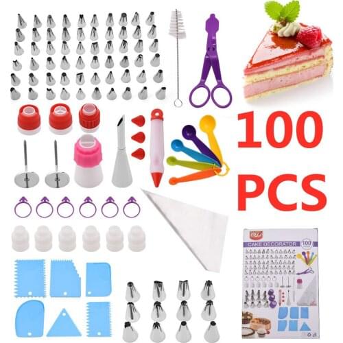 Cake Decorating turntable 100 Pieces Sets Baking Tool factory direct piping nozzle piping bag bakeware Kitchen Bakery Tools