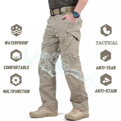 Multi-pocket Casual Tactical Pants Outdoor Training Camping Solid Color Overalls Waterproof Special Police Combat Army Pants