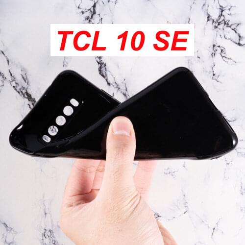 TCL 10 SE Case Silicon Cover Soft TPU Matte Black Phone Protector Shell For TCL 10 SE T766H Glass Back Cover Case Capa Bumper