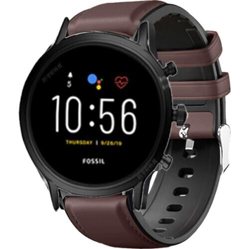 Silicone Leather strap For Fossil Gen 5 Carlyle HR Julianna Band for Fossil Gen 5 Garrett /Fossil Hybrid Smartwatch Belt Band