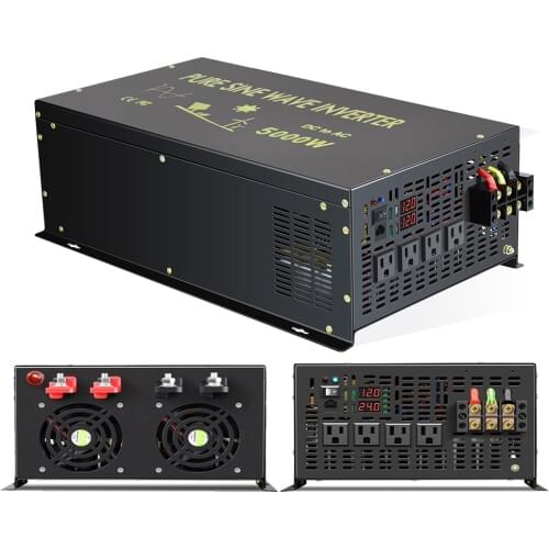 5000W Solar Inverter 12v 220v 12V 24V 36V 48V DC TO AC 110V 220V LED Display Off Grid System Pure Sine Wave Inverters