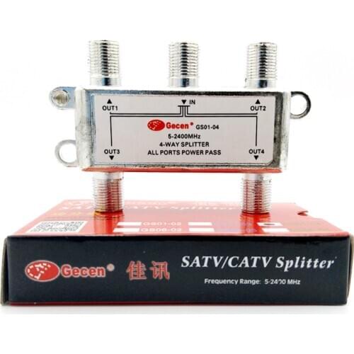 Splitter 1 in 4 Out Power Divider GS01-04 4-way Power Divider Antenna Frequency Divider Power Splitter