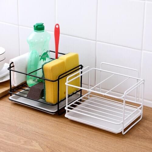 Sink Drain Storage Rack Sponge Organizer Towel Shelf Bathroom Drying holder Wall-mounted Kitchen Washing tools Organizer Basket