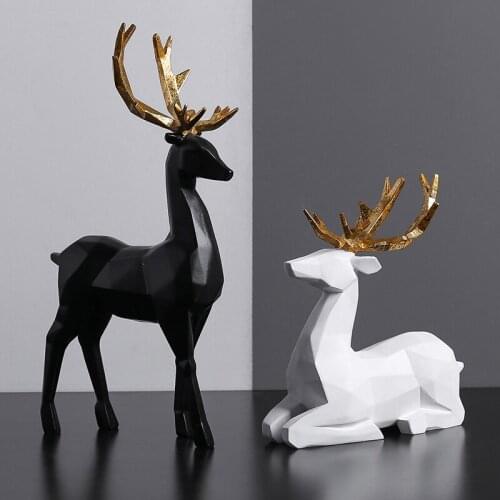 Living Room Room Decoration Resin Sculpture Simulation Elk Ornaments Wine Cabinet Decoration