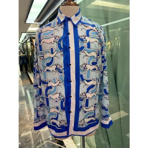 W0952 Fashion Mens Shirts 2021 Runway Luxury famous Brand European Design party style Mens Clothing