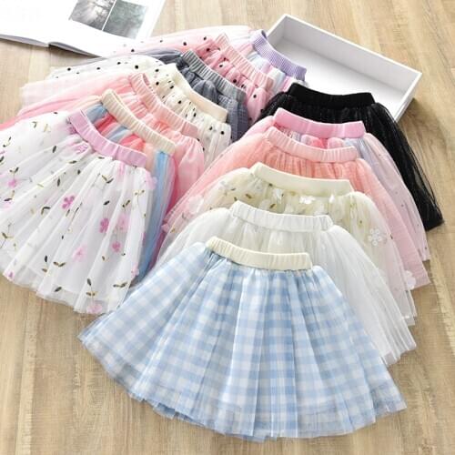 Baby Girl Tutu Skirts 2020 Spring Summer New Toddler Mesh Ball Gown Girls Wave Sequin Embroidered Dance Skirt Princess Skirts