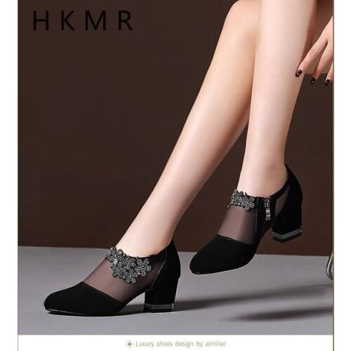 2021 Women Crystal Mesh Zip Lace Sandals Woman High Heels SpringFemale Shoes Classics Solid Platform Sandals Ladies Party Shoes