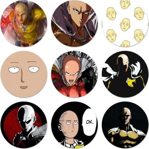 58mm One Punch Man Anime Icons Pins Badge Decoration Brooches Metal Badges For Clothes Backpack Decoration