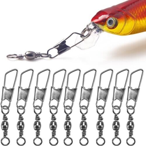 10PCS/Bag Stainless steel swivels Fishing Connector Pin Bearing Swivel 8 Word ring Artificial Fish hook Lure Tackle Accessories