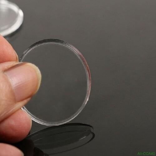 10PCS Clear Round Plastic Cases Coin Storage Holder Cover Case Organizer 3cm * 0.5cm