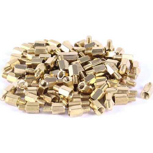 100 Pcs PC PCB Motherboard Brass Standoff Hexagonal Spacer M3 6+4mm