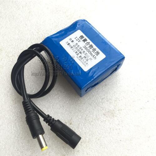 12V polymer lithium battery fishing lights router backup power 11.1V 3600MAH foot capacity