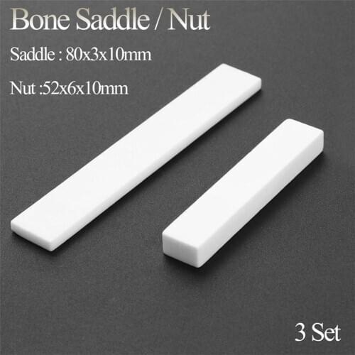 3 Pcs/set Blank Oxbone Bridge Saddles for Folk Classical Guitars (80*3*10mm + 52x6x10mm)