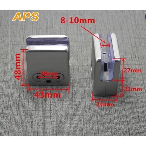 4Pcs Stainless Steel Square Clamp Holder Bracket Clip for Glass Shelf Handrails Silver Shelf Brackets for Glass Shelves