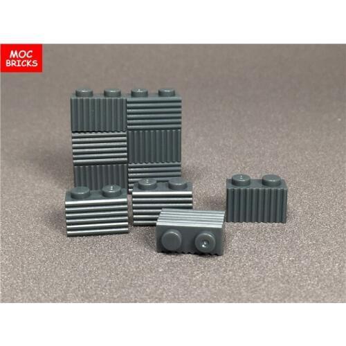 50pcs/ lot 1x2 Brick with Grille in Dark gray fit with 2877 Educational building blocks toys bricks creators kids gifts