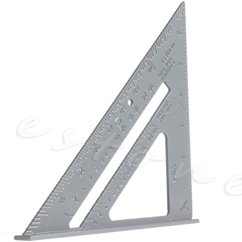 7" Aluminum Ruler Speed Square Protractor Miter Framing Measuring Tool Carpenter Dropship