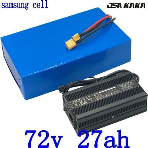 72V Ebike Battery Pack 72V 27AH 24AH 20AH electric bike battery 72V 2000W 3000W Lithium Battery use samsung cell with 5A charger