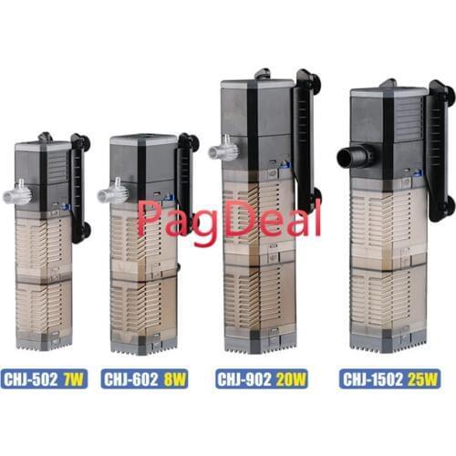SUNSUN 3 in 1 Aquarium Fish Tank Internal Filter Submersible Power Water Quite Pump 500L/H-1500L/H 7W-25W