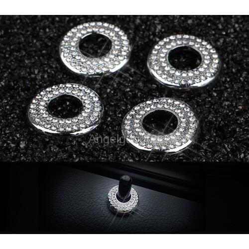 Angelguoguo 4 pcs Car door bolt lock pin door switch button sticker for BMW 3 series GT 3 and 5 series GT5