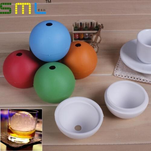 Free shipping wholesale Ball Ice Tray Colorful Silicone Molds Soap Moulds 3D Ice Cube for Whiskey Cocktail Cake Tools