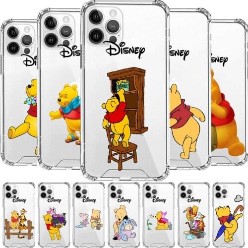 Winnie the Pooh Anime Style Phone Case cover For iphone 12 pro max 11 8 7 6 s XR PLUS X XS SE 2020 mini Transparent cell