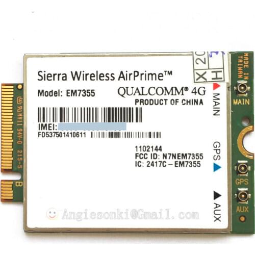 Quad-Band EM7355 Gobi 5000 100 Mbps HSPA+ LTE 4G Module for Sierra Wireless AirPrime WWAN Card For AT&T