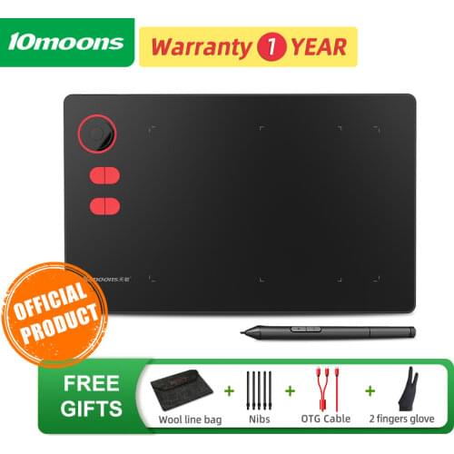 Original 10moons G20 Graphic Tablet 8192 Levels Digital Drawing Tablet with roller key Support Android Phone