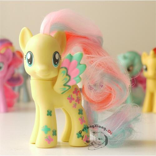P8-098 Action Figures 8cm Little Cute Horse Model Doll Color wing Fluttershy Anime Toys for Children