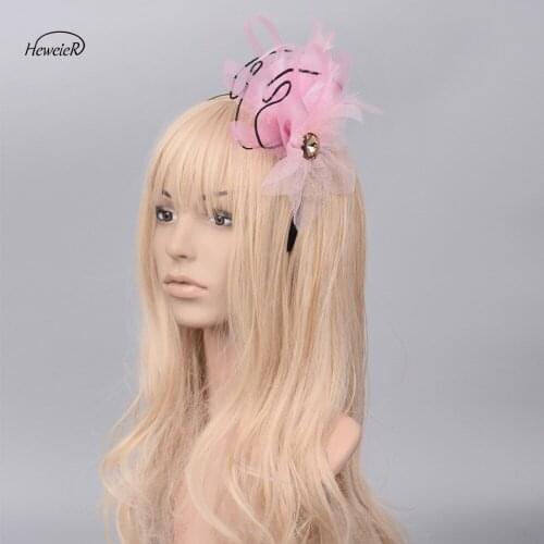 Elegant Pink Color Mesh Fascinator Wedding Cocktail Party Lady Women Girl Hair Clip Headdress Hairpiece Hairband Headband