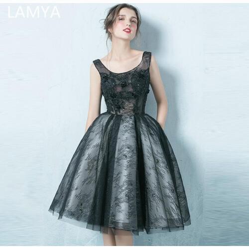 LAMYA Elegant Short Ball Gown Evening Party Dress Back Beadings Formal Dress Customized robe de soiree