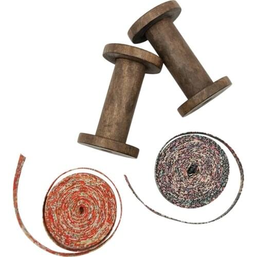 2Pack Natural Wood Bobbins Thread Spools + Sewing Trims Wire DIY Winder