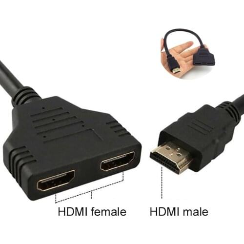 Connector Switcher HD HDMI-compatible Cable 1 In 2 Out Splitter Male to 2 Female Adapter Converter for HDTV Tablet XBOX 1080P