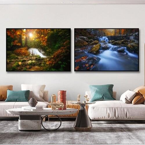 Beautiful Waterfall Landscape Painting Living Room Study Room Home Decoration Painting Oil Painting Landscape Mountain Waterfall