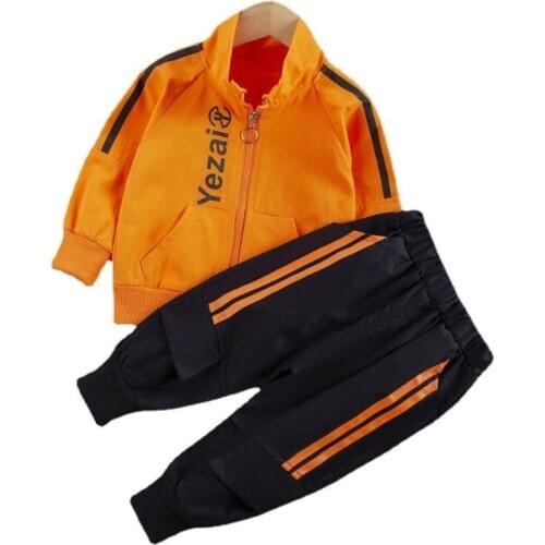New Spring Autumn Kids Cotton Clothes Baby Boys Girls Zipper Jacket Pants 2Pcs/sets Children Toddler Clothing Infant Sportswear