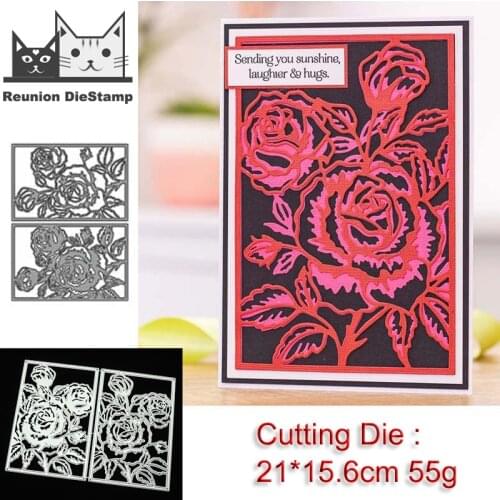Reunion Square Background Metal Cutting Dies for DIY Embossing Chrysanthemum Decoration Greeting Card Paper Album Scrapbooking