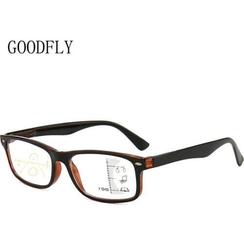 2021 Progressive Multifocal Reading Glasses Women Men Blue Light Glasses Spring Hinge Computer Glasses Square Presbyopic Glasses