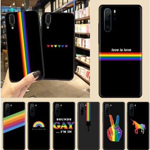 Gay Lesbian LGBT Rainbow Pride Soft Phone Case Capa For Huawei P9 P10 P20 P30 Pro Lite smart Mate 10 Lite 20 Y5 Y6 Y7 2018 2019