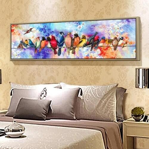 5D Diy Embroidery Diamond Painting rhinestone Parrots Colorful Birds drill Mosaic 3D Cross Stitch Kits animal Stickers decor