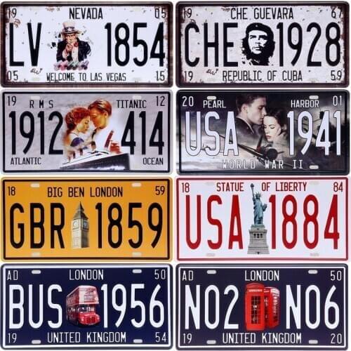 NEVADA Welcome To LAS VEGAS Vintage Car Plate Metal Signs Garage Coffee Shop Store Bar Home Decoration Italy London Plaque A274