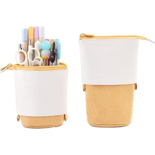 Creative Retractable Pencil Case School Stationery Storage Bag Kawaii Solid Color Pen Case Cute Pen Holder Gifts For Kid Pen Bag