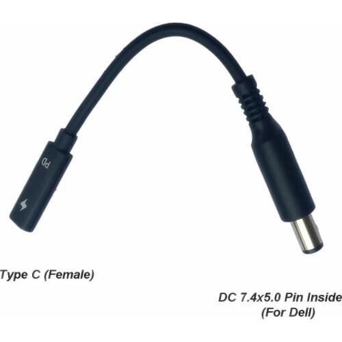 PD Fast charging cable USB-C/Type-C female to DC 7.4x5.0x0.6mm Power PD Charging Cable for Dell Alienware M11x, M11x R2, M11x R3