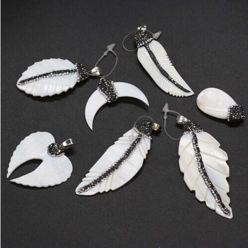 Natural Shell Leaf Shape Pendant Women Gifts for Jewelry Making DIY Handmade Necklace Bracelet Earring Fashion Accessories